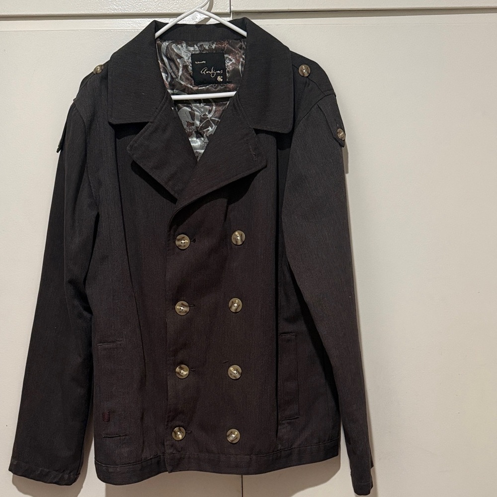 Ambiguous brand Men's black/brown peacoat size large